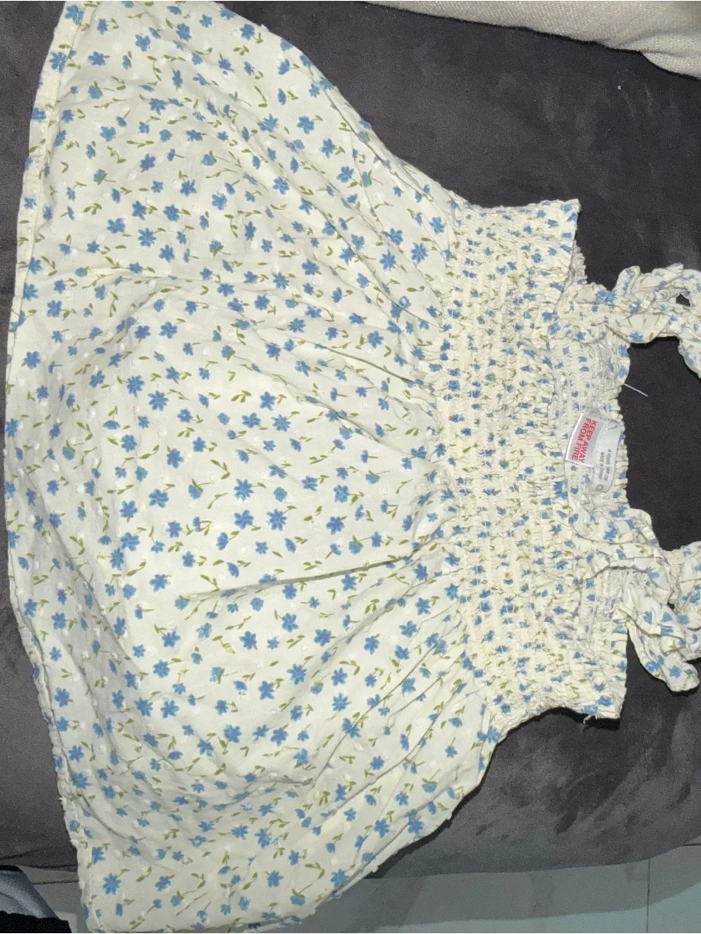 Smocked Floral Sundress Top - Blue/White - Kids
